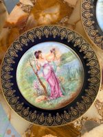 2gab Porcelāna Šķīvji Tumši Zilā Krāsā ar Princešu Motīviem (5428) - Image 7