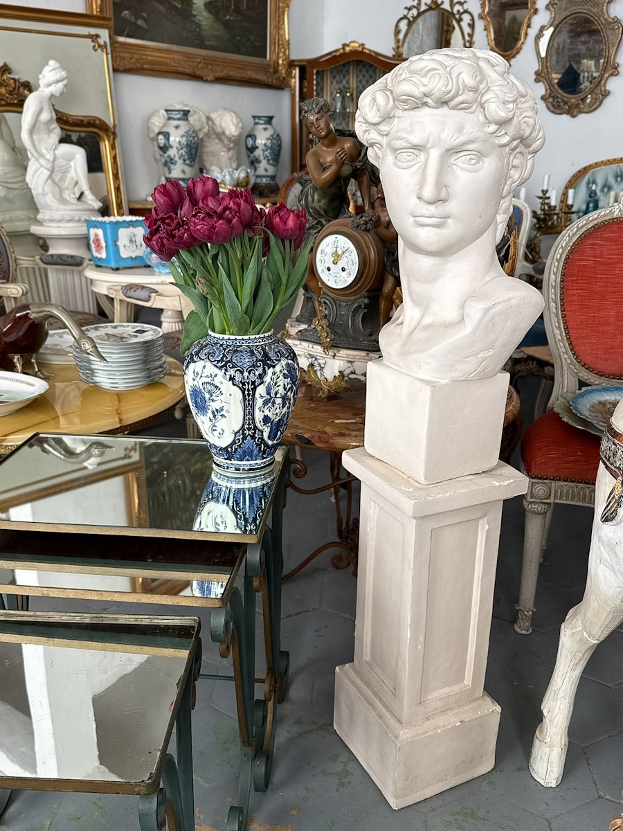 David bust plaster on column pedestal