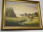 Ainavu glezna zelta krāsas rāmī (2853) - Image 5