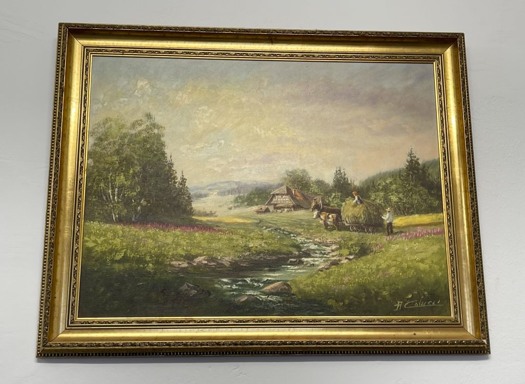 Landskabsmaleri i guldramme (2853)