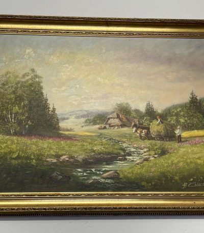 Landskabsmaleri i guldramme (2853)