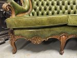 Zaļš, Ādas, Chesterfield Stila Dīvāns-Sofa, Liela Izmēra, Ideālā Stāvoklī (4295) - Image 16