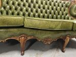 Zaļš, Ādas, Chesterfield Stila Dīvāns-Sofa, Liela Izmēra, Ideālā Stāvoklī (4295) - Image 17