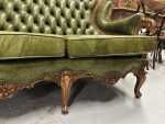 Zaļš, Ādas, Chesterfield Stila Dīvāns-Sofa, Liela Izmēra, Ideālā Stāvoklī (4295) - Image 15
