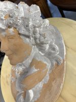 Buste de femme à la couronne de vigne, terre cuite, Art Nouveau, France/Italie, 1890-1910 – Image 8