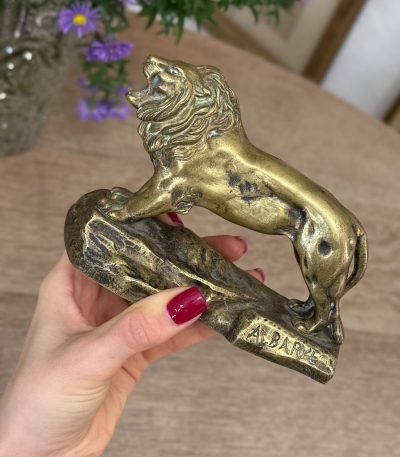 Bronzefigur, Signeret Løve, Lille Størrelse