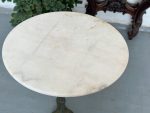 Antīks franču bistro dārza galds ar marmora virsmu un čuguna kāju — antique bistro table — 19. gs. beigas (4831) - Image 8