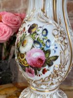 Romantiska Vieux Paris porcelāna vāze ar ziedu apgleznojumu (5423) - Bilde 5