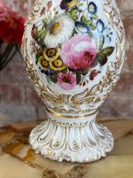 Romantiska Vieux Paris porcelāna vāze ar ziedu apgleznojumu (5423) - Bilde 2