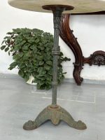 Antīks franču bistro dārza galds ar marmora virsmu un čuguna kāju — antique bistro table — 19. gs. beigas (4831) - Image 4