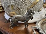 Hunting Dog with Prey — Silver-Colored Metal Figurine, European Animalism, France or Germany, c. 1880–1930, Medium Small Size, Heavy (4420) - Image 2