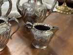 Grezns antīks sudrabots tējas un kafijas servīzes komplekts — neorokoko stilā - antique silver tea coffee service set (4421) - Billede 4