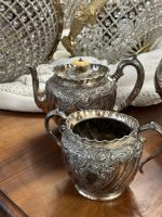 Grezns antīks sudrabots tējas un kafijas servīzes komplekts — neorokoko stilā - antique silver tea coffee service set (4421) - Billede 9