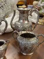 Grezns antīks sudrabots tējas un kafijas servīzes komplekts — neorokoko stilā - antique silver tea coffee service set (4421) - Billede 6