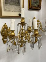 Bra Sienas lampas Bras de Lumière ar kristāliem — Luija XV stils, Francija, circa 1880–1900 (4991) - Image 3