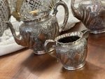 Grezns antīks sudrabots tējas un kafijas servīzes komplekts — neorokoko stilā - antique silver tea coffee service set (4421) - Billede 5