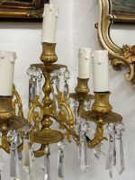 Bra Sienas lampas Bras de Lumière ar kristāliem — Luija XV stils, Francija, circa 1880–1900 (4991) - Image 7
