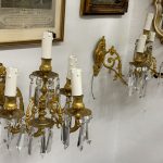 Bra Sienas lampas Bras de Lumière ar kristāliem — Luija XV stils, Francija, circa 1880–1900 (4991)