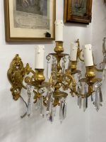 Bra Sienas lampas Bras de Lumière ar kristāliem — Luija XV stils, Francija, circa 1880–1900 (4991) - Image 2