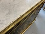 Boulle stila kumode ar bronzas aplikācijām un marmora virsmu — Napoleona III stils, Francija, ap 1860 (3566) Ļoti Liela Izmēra - Image 33
