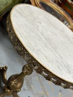 Brass Table with Marble Top, Very Heavy, Medium Size (4443) - Image 6