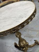 Brass Table with Marble Top, Very Heavy, Medium Size (4443) - Image 7