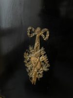 Boulle stila kumode ar bronzas aplikācijām un marmora virsmu — Napoleona III stils, Francija, ap 1860 (3566) Ļoti Liela Izmēra - Image 14