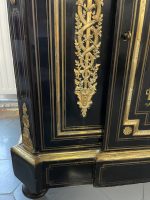 Boulle stila kumode ar bronzas aplikācijām un marmora virsmu — Napoleona III stils, Francija, ap 1860 (3566) Ļoti Liela Izmēra - Image 19