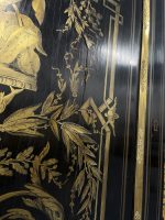 Boulle stila kumode ar bronzas aplikācijām un marmora virsmu — Napoleona III stils, Francija, ap 1860 (3566) Ļoti Liela Izmēra - Image 26