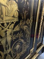 Boulle stila kumode ar bronzas aplikācijām un marmora virsmu — Napoleona III stils, Francija, ap 1860 (3566) Ļoti Liela Izmēra - Image 25