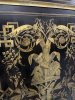 Boulle stila kumode ar bronzas aplikācijām un marmora virsmu — Napoleona III stils, Francija, ap 1860 (3566) Ļoti Liela Izmēra - Image 11