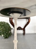 Antīks franču bistro dārza galds ar marmora virsmu — historisma stilā - antique french bistro table marble top cast iron (4829) - Image 17