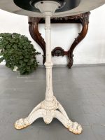 Antīks franču bistro dārza galds ar marmora virsmu — historisma stilā - antique french bistro table marble top cast iron (4829) - Image 7