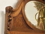 Liela izmēra riekstkoka spogulis ar faseti — Jūgendstilā (Large Antique Walnut Mirror with Beveled Glass in Jugendstil) (4987) - Image 12