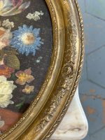 Ekskluzīvas Ovālas Klusās Dabas Gleznas ar Ziedu Motīviem Greznā Rāmī (pair of antique oval floral oil paintings) — Klus - Image 24