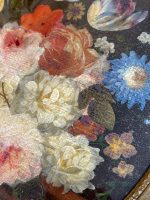 Ekskluzīvas Ovālas Klusās Dabas Gleznas ar Ziedu Motīviem Greznā Rāmī (pair of antique oval floral oil paintings) — Klus - Image 25