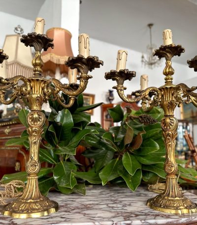 Bronzebordslamper, 2 stk, meget tunge, stor størrelse (3815)