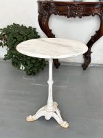 antique french bistro table marble top cast iron
