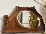 large antique walnut mirror with beveled glass