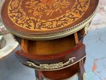 Antique Mahogany Table with Marquetry and Bronze Mounts — Louis XV Style (6723) - Image 10