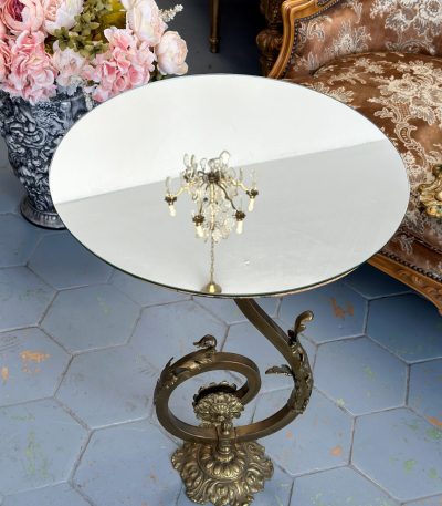 Mirror top table gilt bronze