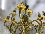 Ļoti liela izmēra, Bronzas lustra, griestu lampa ar 12 spuldzēm, ļoti smaga (435) - Image 8
