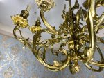 Ļoti liela izmēra, Bronzas lustra, griestu lampa ar 12 spuldzēm, ļoti smaga (435) - Image 5