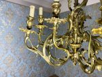 Ļoti liela izmēra, Bronzas lustra, griestu lampa ar 12 spuldzēm, ļoti smaga (435) - Image 4