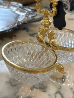 Kleines Zweiteiliges Glasgefäß mit Goldfarbenen Metalldetails (4413) – Bild 8