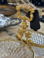 Kleines Zweiteiliges Glasgefäß mit Goldfarbenen Metalldetails (4413) – Bild 3