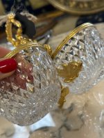 Kleines Zweiteiliges Glasgefäß mit Goldfarbenen Metalldetails (4413) – Bild 6