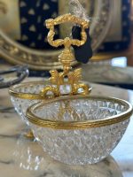 Kleines Zweiteiliges Glasgefäß mit Goldfarbenen Metalldetails (4413) – Bild 2