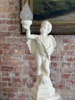 Hvidt sæt: engel (kerub) figurformet lampe + korintisk søjle (6739) - Billede 5