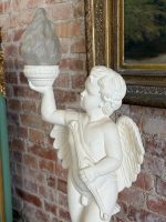 Hvidt sæt: engel (kerub) figurformet lampe + korintisk søjle (6739) - Billede 7